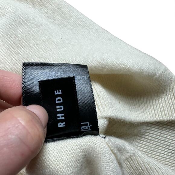 RHUDE Men's Retro Polo Knit Sweater Top Varsity Short Sleeve Size XL Preppy - Picture 8 of 8